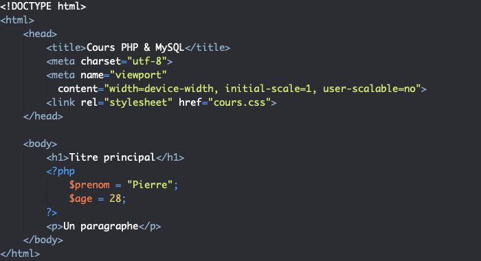 ایجاد یک اسکریپت با چند متغیر ساده در PHP برای طراحی سایت