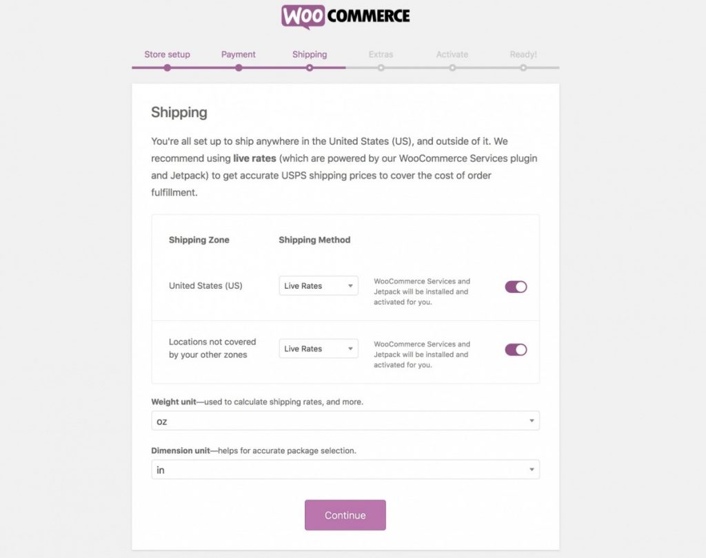 تنظیمات تحویل محصول در ووکامرس