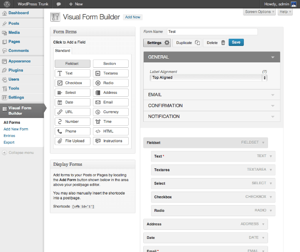 افزونه فرم ساز Visual Form Builder برای وردپرس