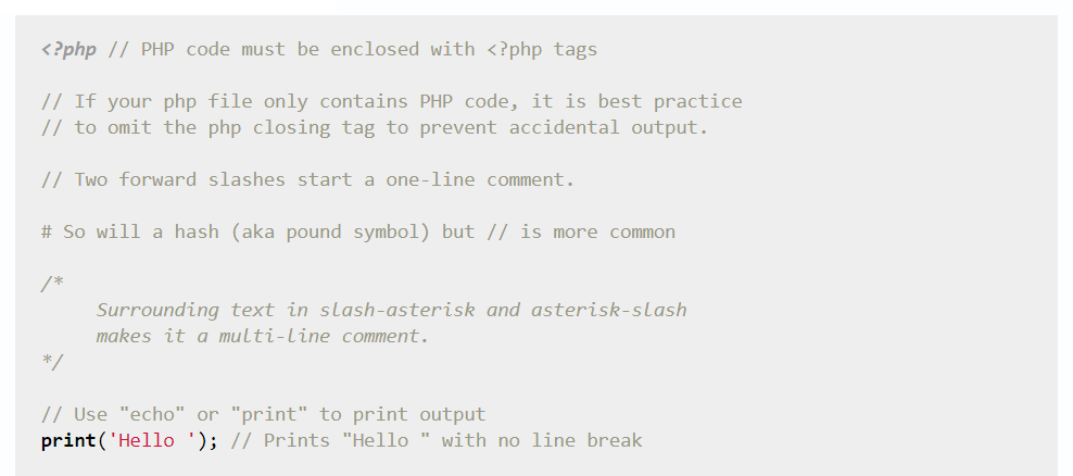 یادگیری مبانی اولیه PHP