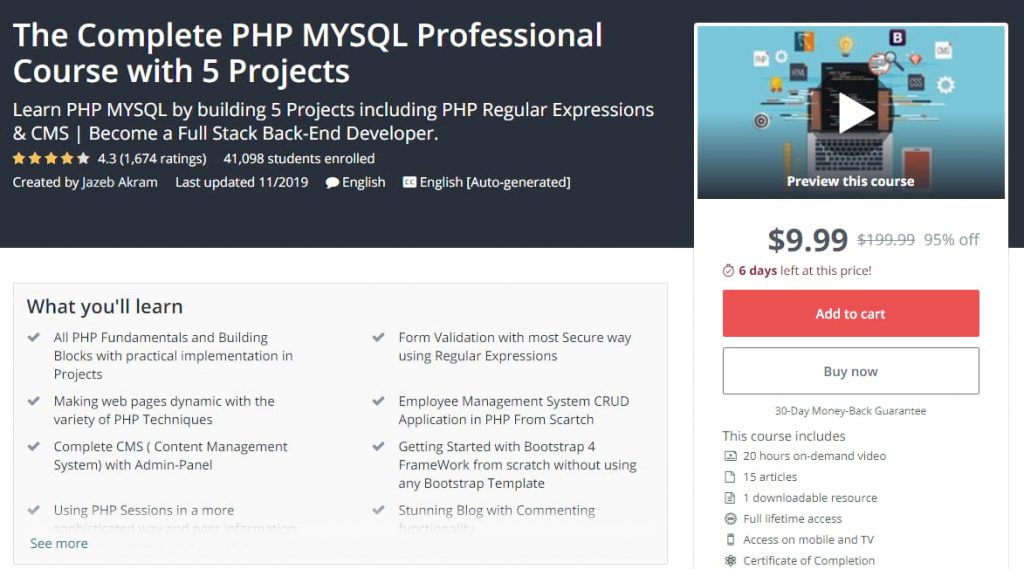 دوره ی حرفه ای کامل PHP MYSQL با 5 پروژه