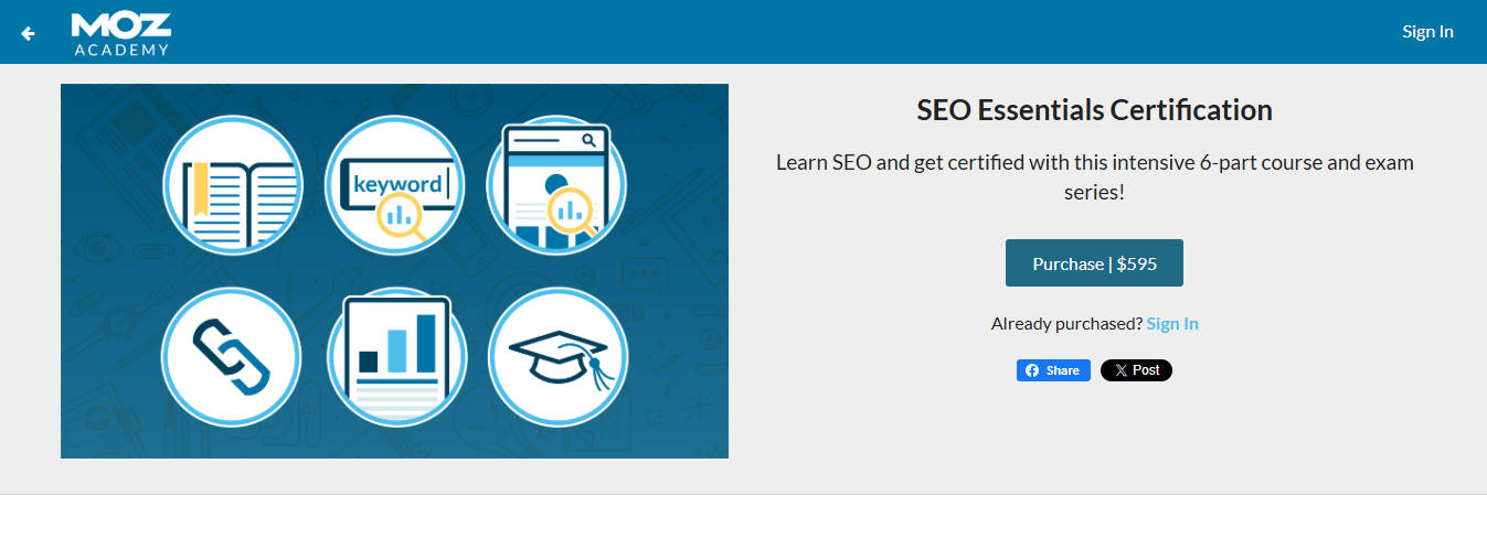 دوره آموزشی SEO Essentials Certificate